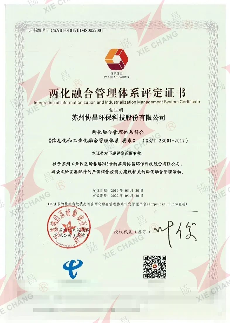 Integration of Informatization and Industrialization Management System Certificate
