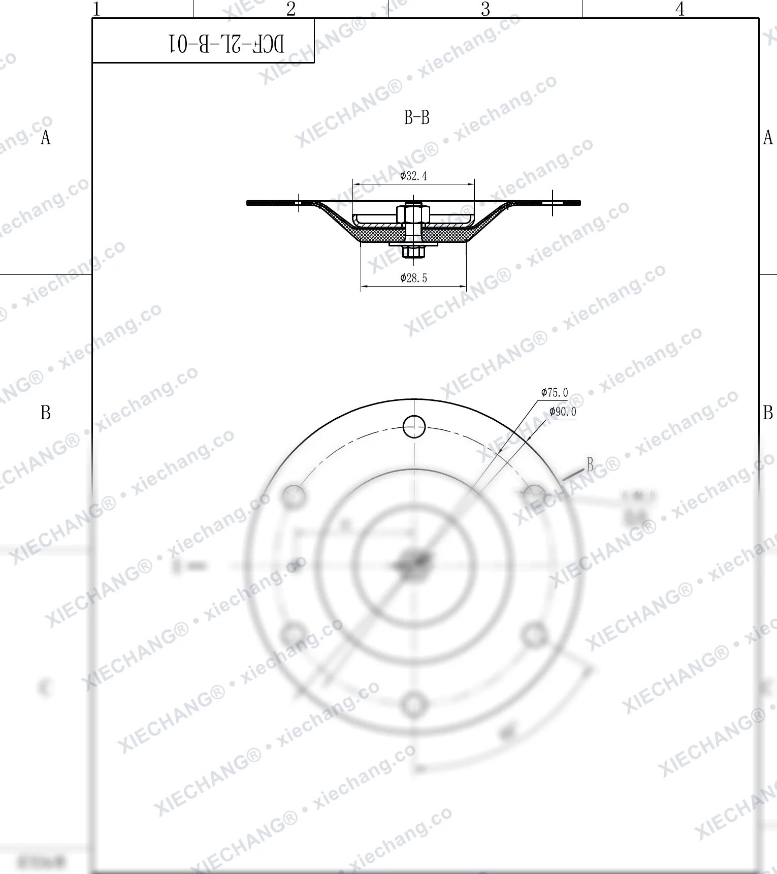 DCF-2L-B-01 · 1" — Assembly Drawing
