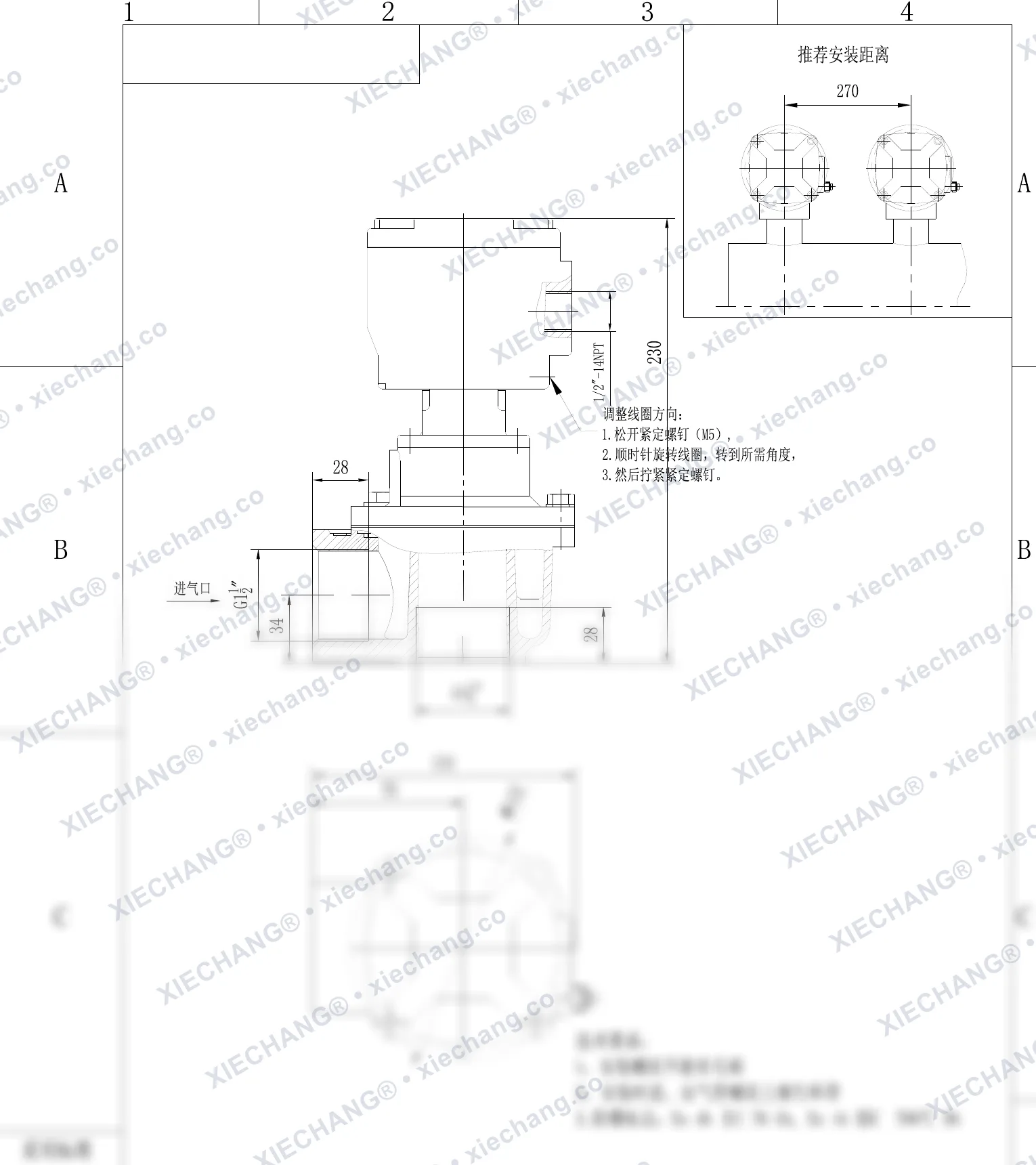 DCF-F2-Z-40S · 1½" · explosion-proof right-angle pulse valve — Installation Drawing