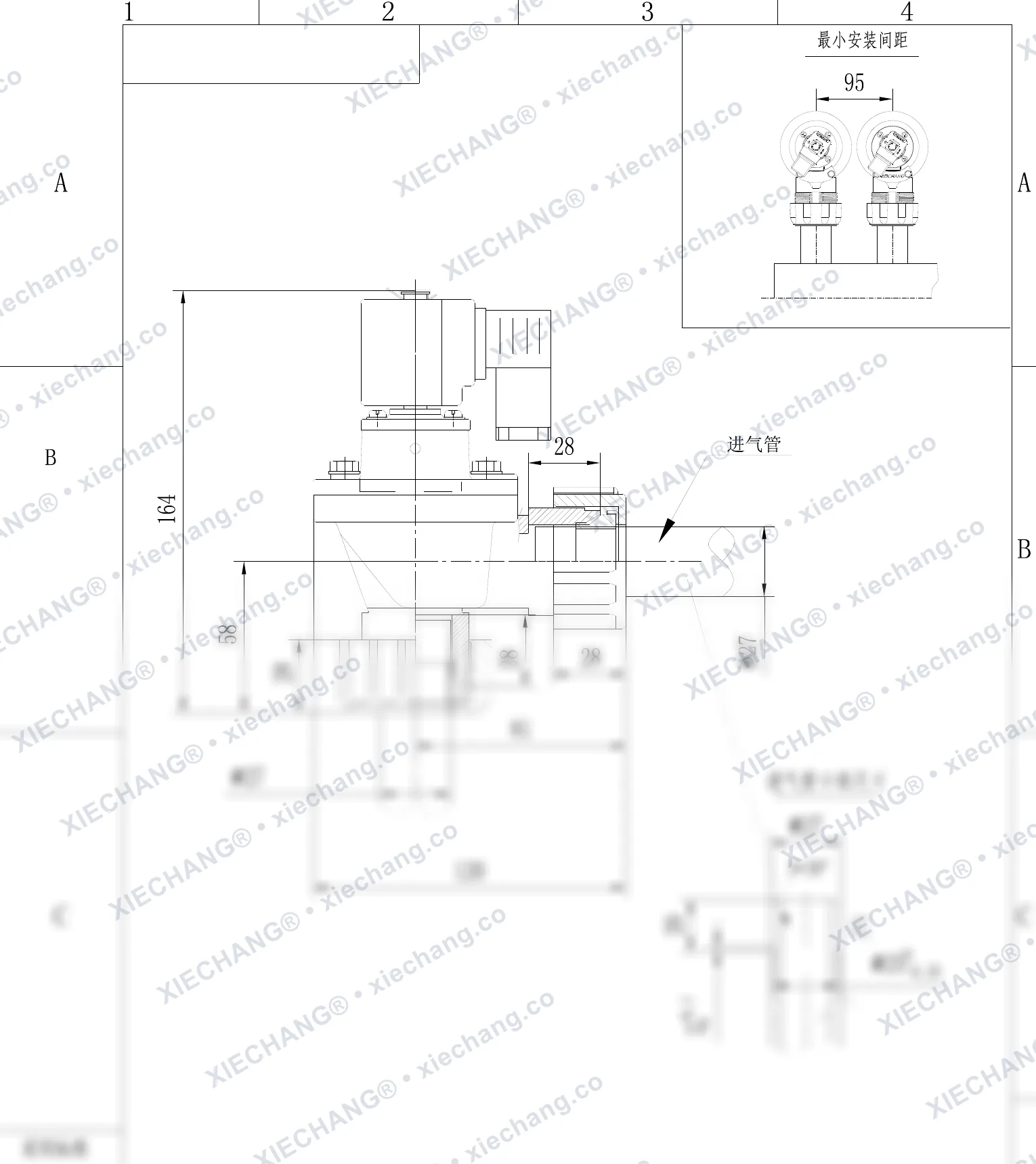 DCF-ZM-20-C · 3/4" · male-thread pulse valve — Installation Drawing