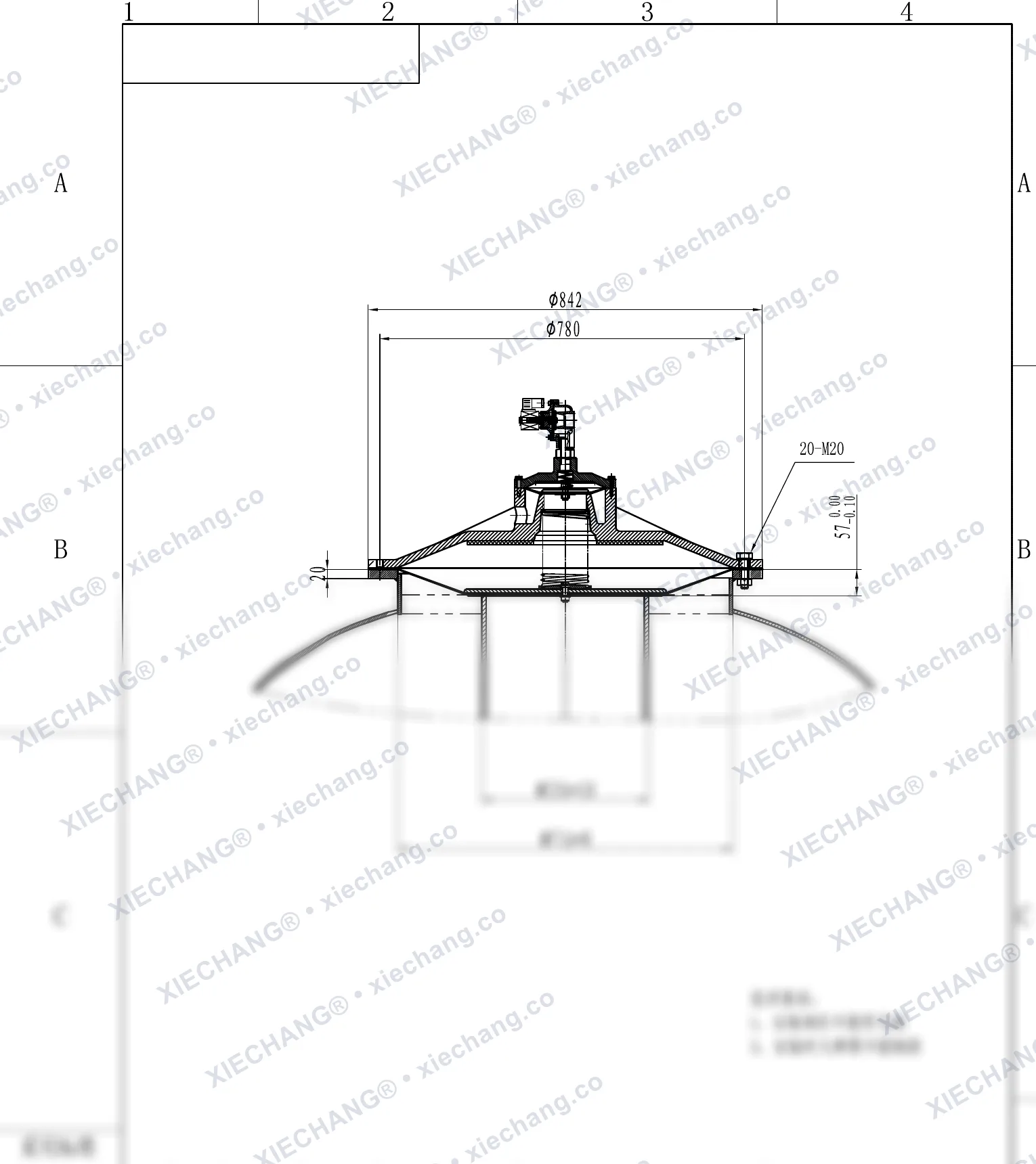 DMY-III-350C · 14 inch · immersed/submerged low-pressure pulse valve — Installation Drawing