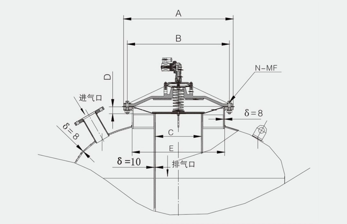 pulse Jet Valve Sectional Drawing: Internal Structure & Dimensions